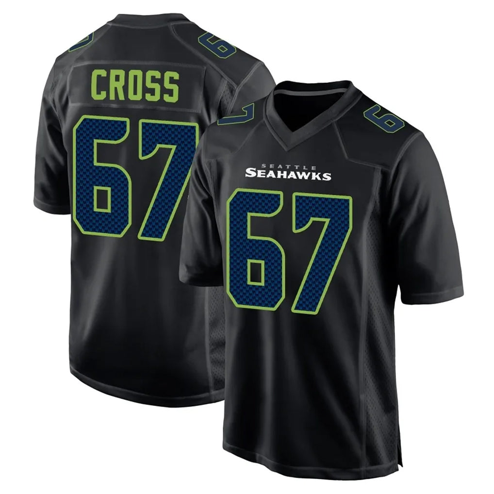 Tuec S.Seahawks #67 Charles Cross Player Black Limited Fashion Home Game Stitched Jerseys