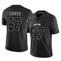 Tuec S.Seahawks #67 Charles Cross Player Black Limited Reflective Home Game Stitched Jerseys