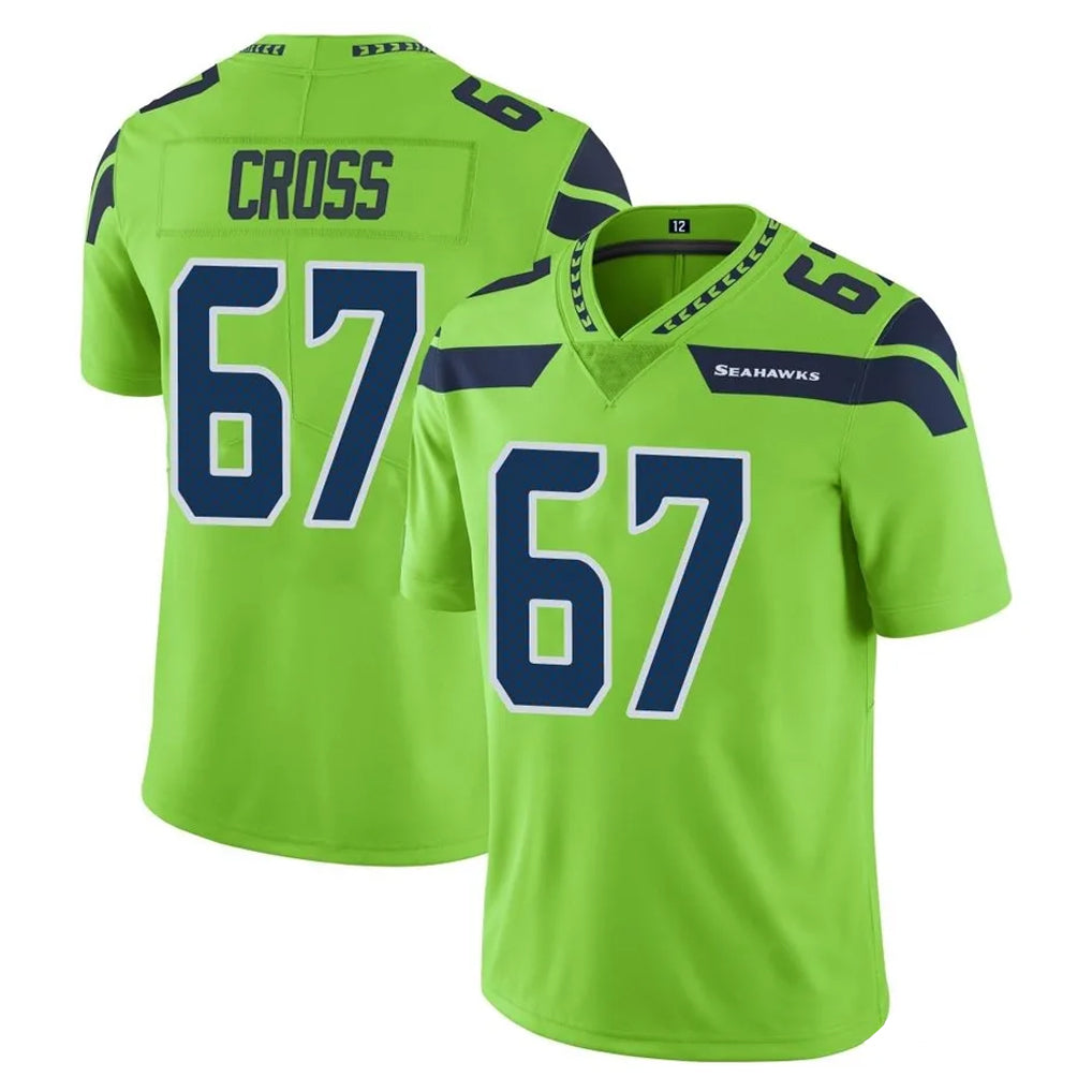 Tuec S.Seahawks #67 Charles Cross Player Green Limited Color Rush Home Game Stitched Jerseys