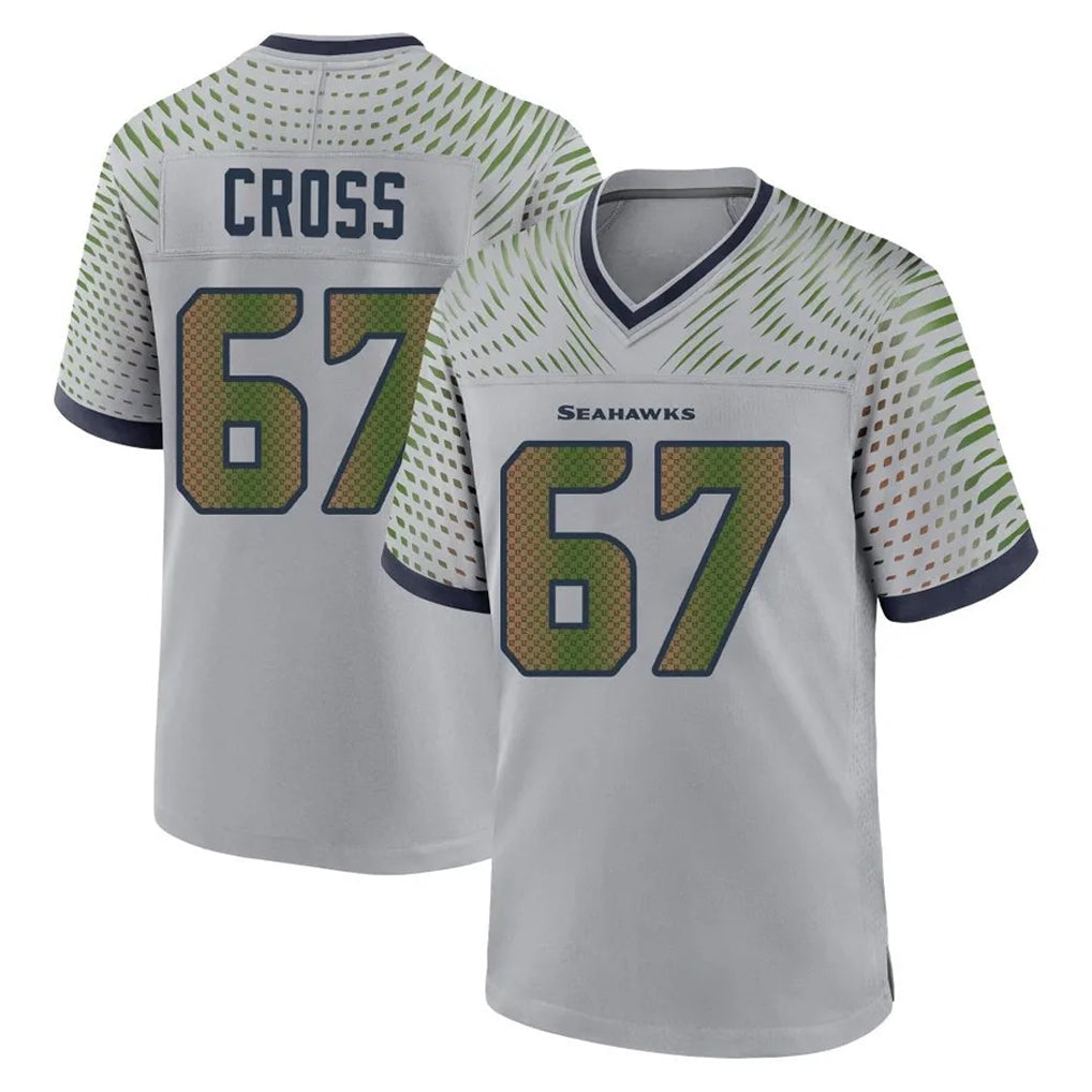Tuec S.Seahawks #67 Charles Cross Player Grey 2025 Rivalries Collection Home Game Stitched Jerseys