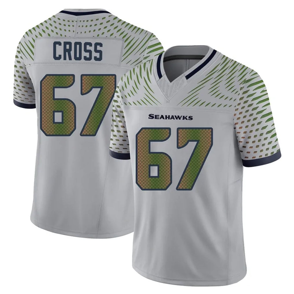Tuec S.Seahawks #67 Charles Cross Player Grey Limited 2025 Rivalries Collection Home Game Stitched Jerseys