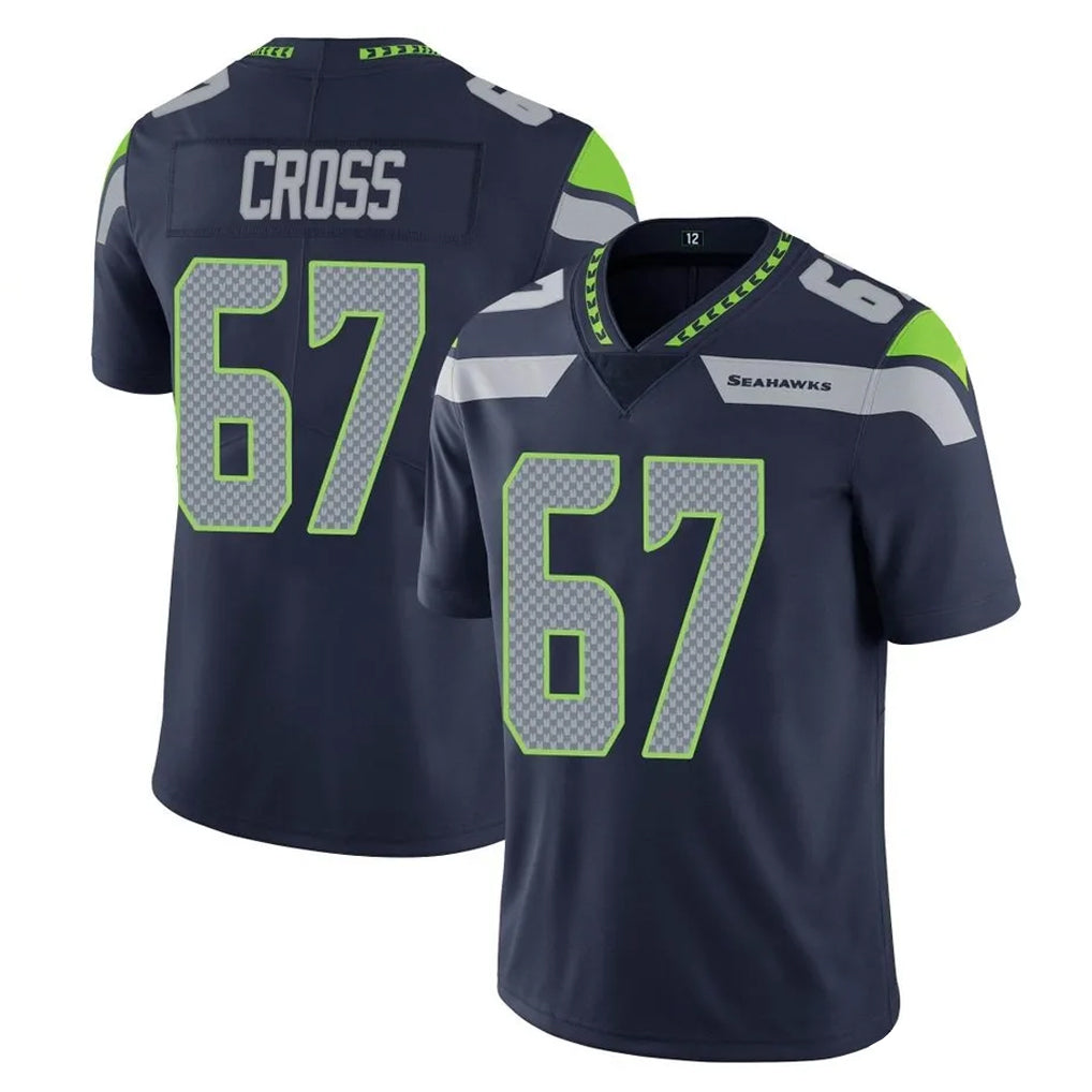 Tuec S.Seahawks #67 Charles Cross Player Navy Limited Vapor Untouchable Home Game Stitched Jerseys