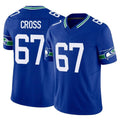 Tuec S.Seahawks #67 Charles Cross Player Royal Limited Throwback Vapor F.U.S.E. Home Game Stitched Jerseys