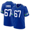 Tuec S.Seahawks #67 Charles Cross Player Royal Throwback Home Game Stitched Jerseys