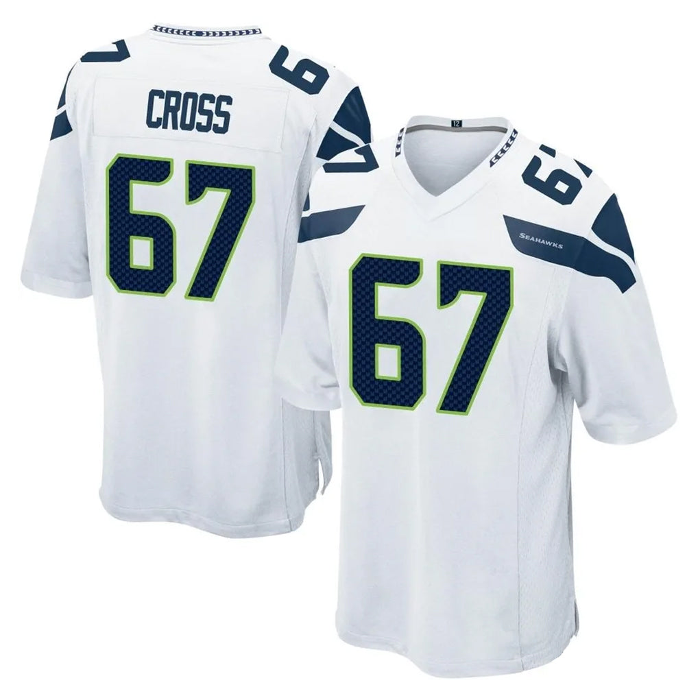 Tuec S.Seahawks #67 Charles Cross Player White Home Game Stitched Jerseys