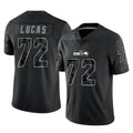 Tuec S.Seahawks #72 Abraham Lucas Player Black Limited Reflective Home Game Stitched Jerseys