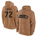 Tuec S.Seahawks #72 Abraham Lucas Player Brown Limited Salute to Service Pullover Hoodies Game Stitched Jerseys