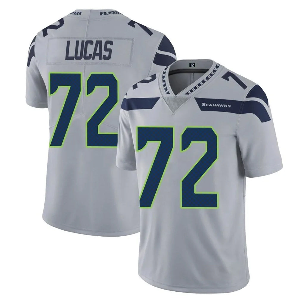 Tuec S.Seahawks #72 Abraham Lucas Player Gray Limited Vapor Untouchable Home Game Stitched Jerseys