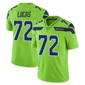 Tuec S.Seahawks #72 Abraham Lucas Player Green Limited Color Rush Home Game Stitched Jerseys