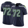 Tuec S.Seahawks #72 Abraham Lucas Player Navy Limited Vapor F.U.S.E. Home Game Stitched Jerseys
