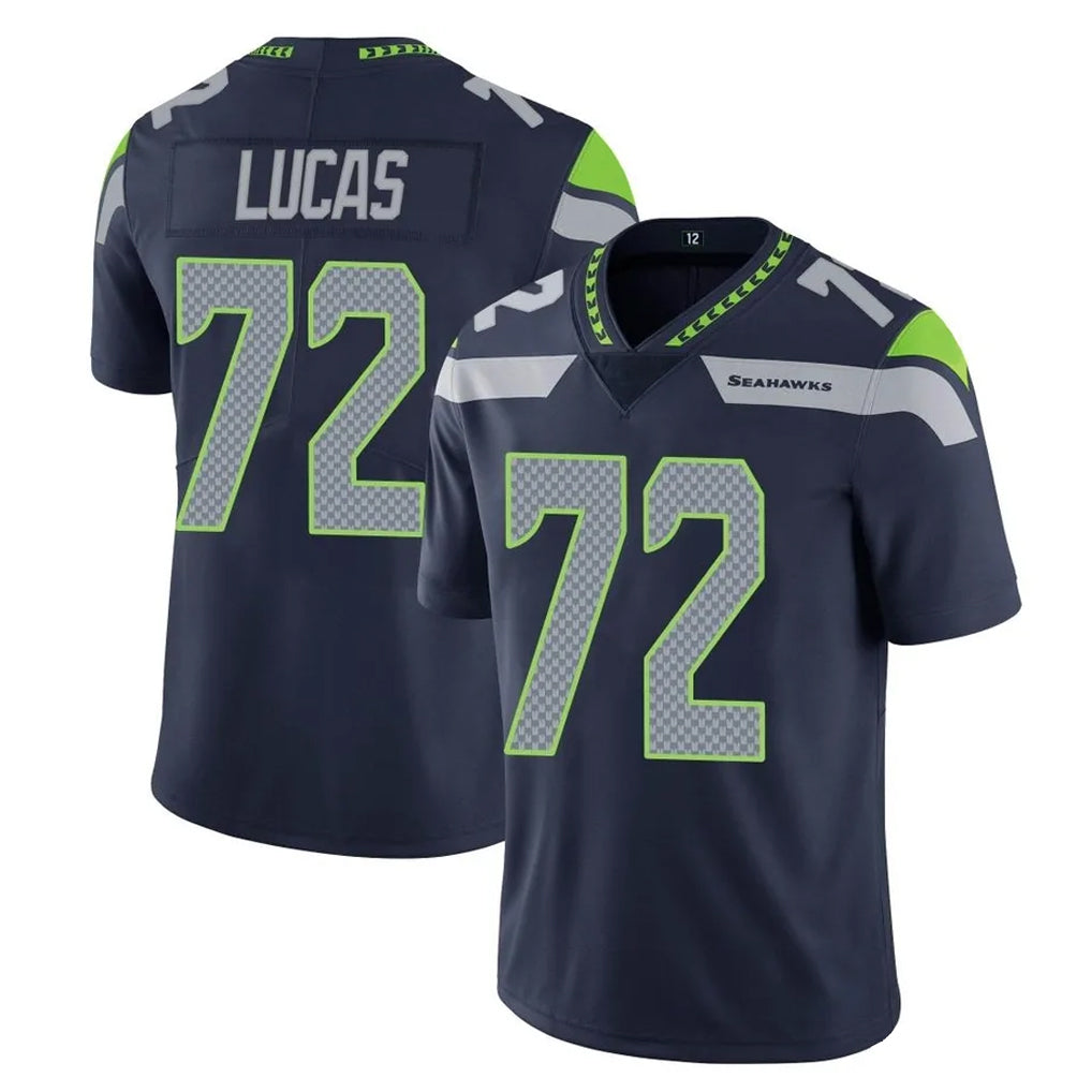 Tuec S.Seahawks #72 Abraham Lucas Player Navy Limited Vapor Untouchable Home Game Stitched Jerseys