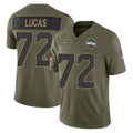 Tuec S.Seahawks #72 Abraham Lucas Player Olive 2025 Salute To Service Limited Home Game Stitched Jerseys