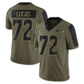 Tuec S.Seahawks #72 Abraham Lucas Player Olive Salute To Service Limited Game Stitched Jerseys