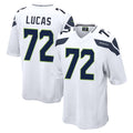 Tuec S.Seahawks #72 Abraham Lucas Player White Home Game Stitched Jerseys