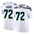 Tuec S.Seahawks #72 Abraham Lucas Player White Limited Vapor F.U.S.E. Home Game Stitched Jerseys