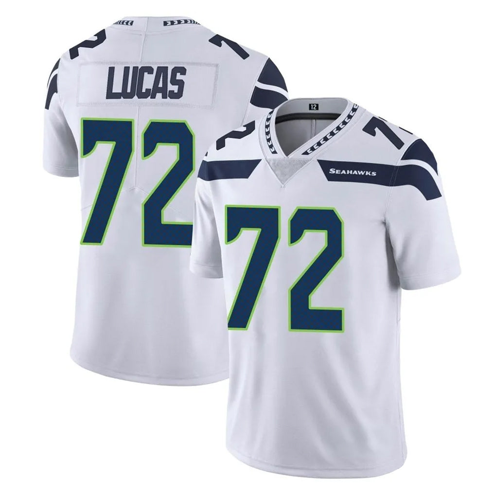 Tuec S.Seahawks #72 Abraham Lucas Player White Limited Vapor Untouchable Home Game Stitched Jerseys
