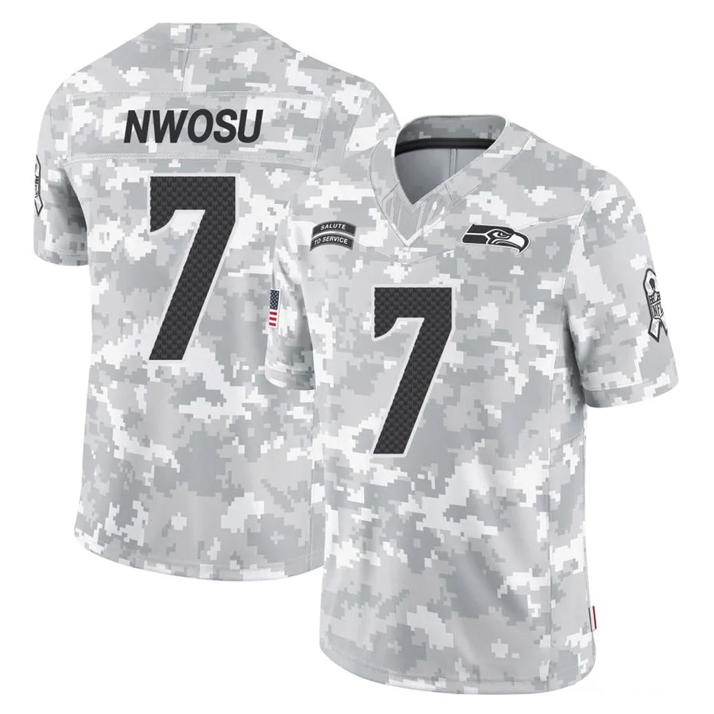 Tuec S.Seahawks #7 Uchenna Nwosu Player Arctic Camo Limited Salute To Service Home Game Stitched Jerseys
