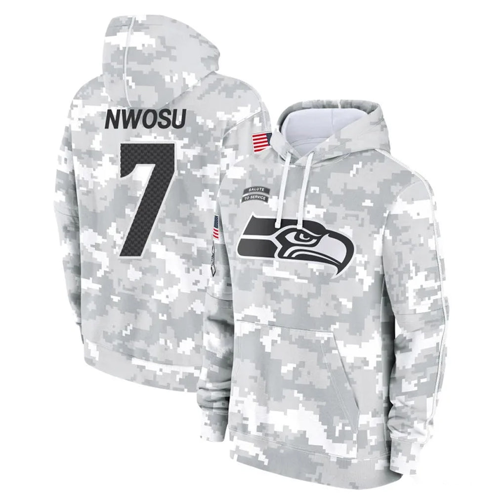 Tuec S.Seahawks #7 Uchenna Nwosu Player Arctic Camo Limited Salute to Service Pullover Hoodies Game Stitched Jerseys