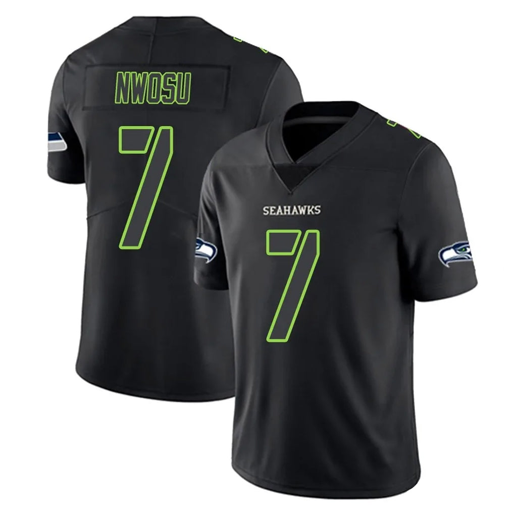 Tuec S.Seahawks #7 Uchenna Nwosu Player Black Impact Limited Home Game Stitched Jerseys