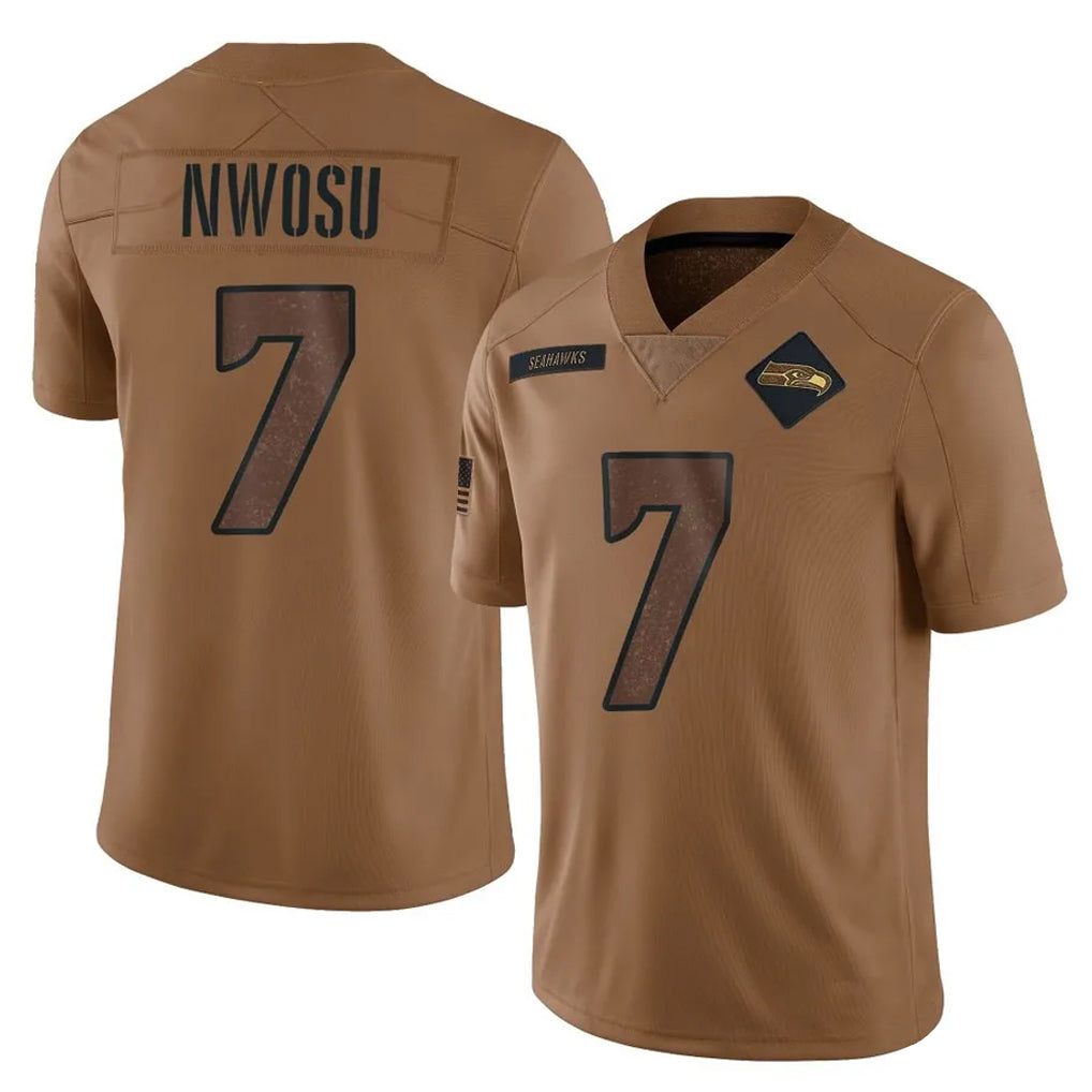 Tuec S.Seahawks #7 Uchenna Nwosu Player Gray Atmosphere Fashion Home Game Stitched Jerseys