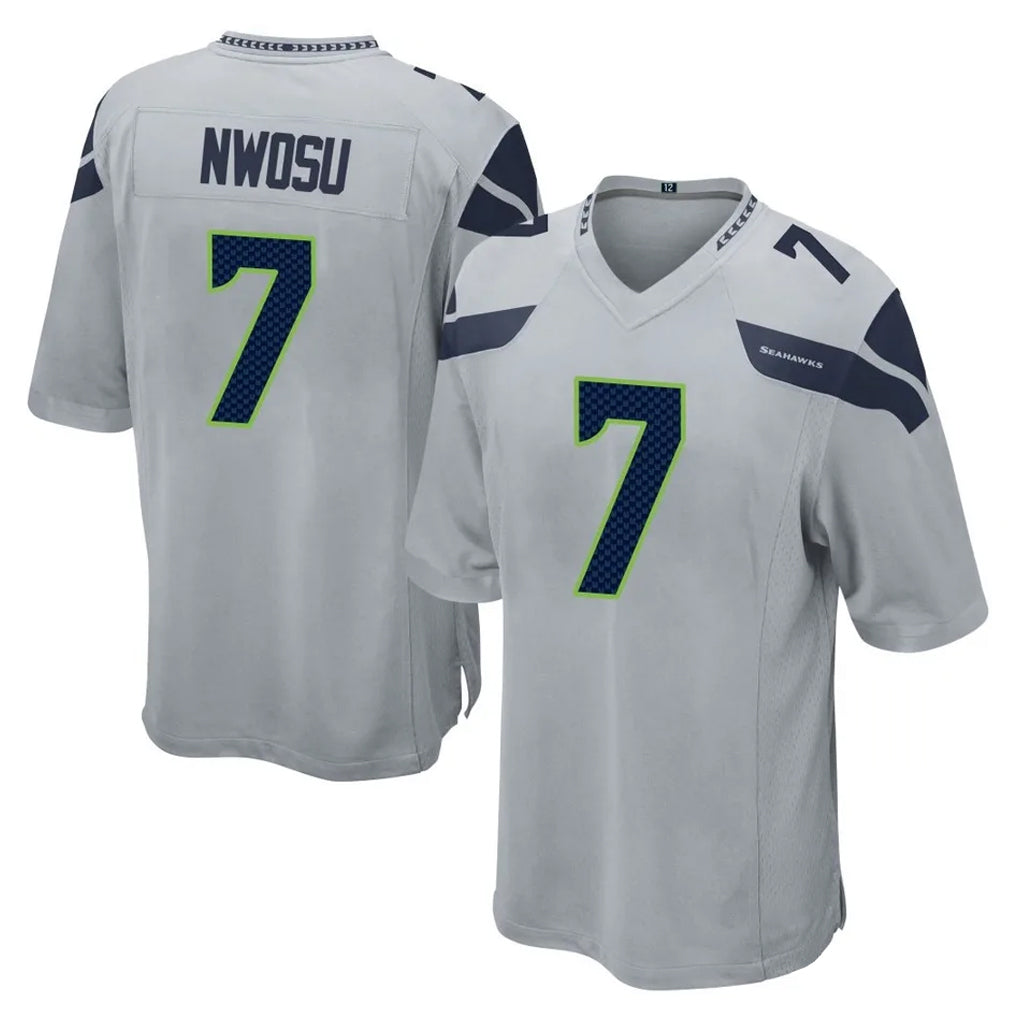 Tuec S.Seahawks #7 Uchenna Nwosu Player Gray Home Game Stitched Jerseys