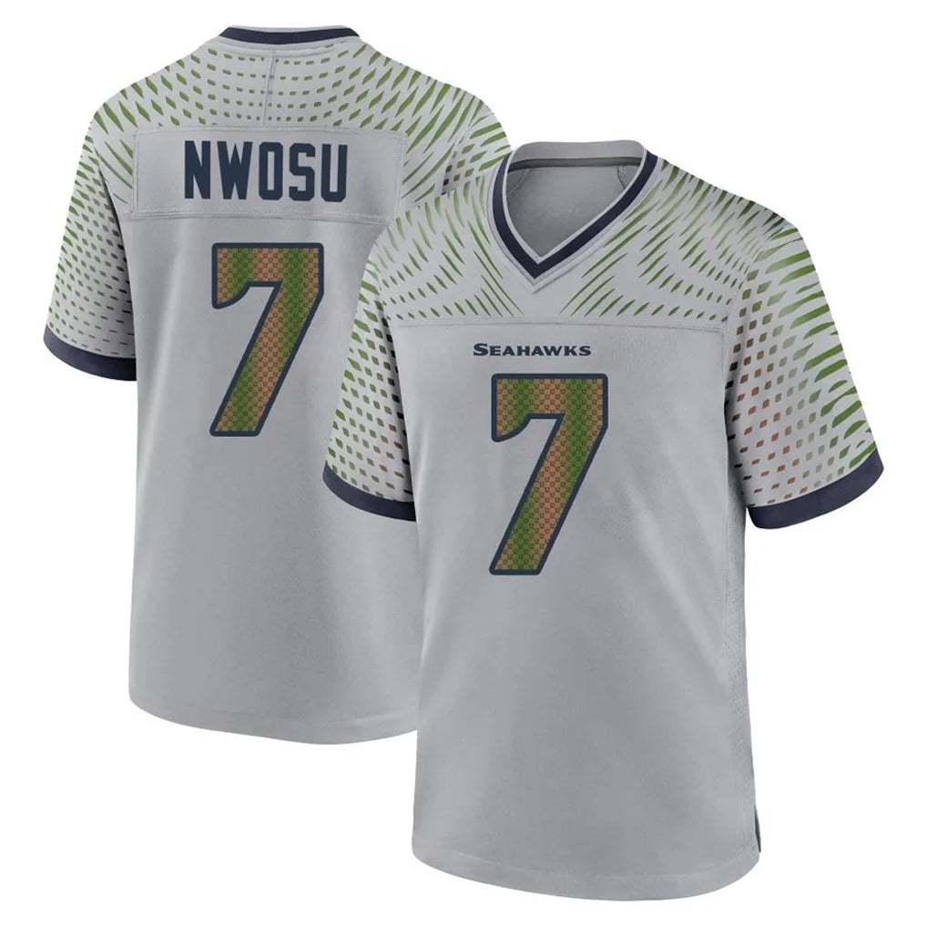 Tuec S.Seahawks #7 Uchenna Nwosu Player Grey 2025 Rivalries Collection Home Game Stitched Jerseys