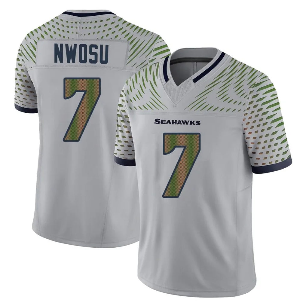 Tuec S.Seahawks #7 Uchenna Nwosu Player Grey Limited 2025 Rivalries Collection Home Game Stitched Jerseys