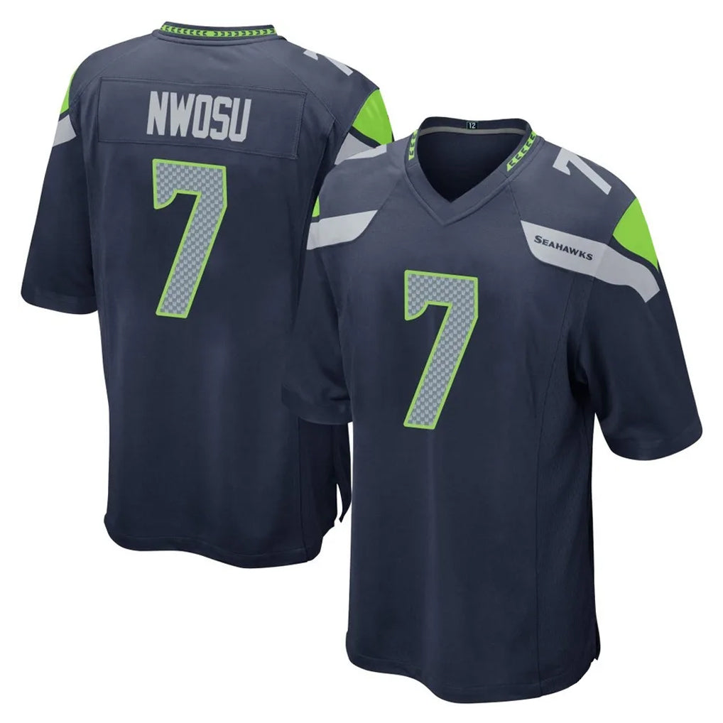 Tuec S.Seahawks #7 Uchenna Nwosu Player Navy Home Game Stitched Jerseys