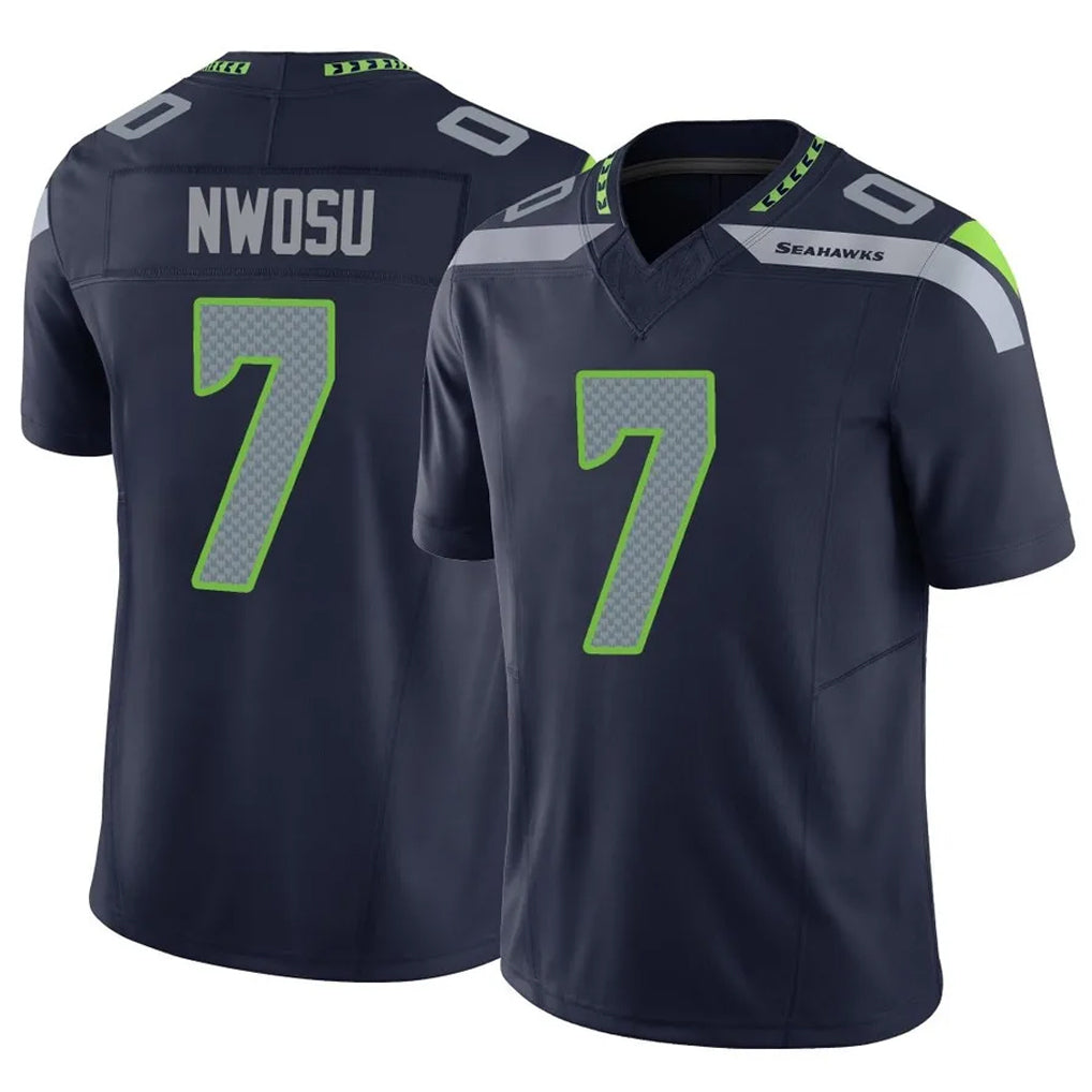 Tuec S.Seahawks #7 Uchenna Nwosu Player Navy Limited Vapor F.U.S.E. Home Game Stitched Jerseys