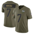 Tuec S.Seahawks #7 Uchenna Nwosu Player Olive 2025 Salute To Service Limited Home Game Stitched Jerseys