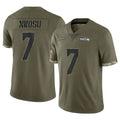 Tuec S.Seahawks #7 Uchenna Nwosu Player Olive Limited Salute To Service Home Game Stitched Jerseys