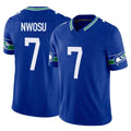 Tuec S.Seahawks #7 Uchenna Nwosu Player Royal Limited Throwback Vapor F.U.S.E. Home Game Stitched Jerseys