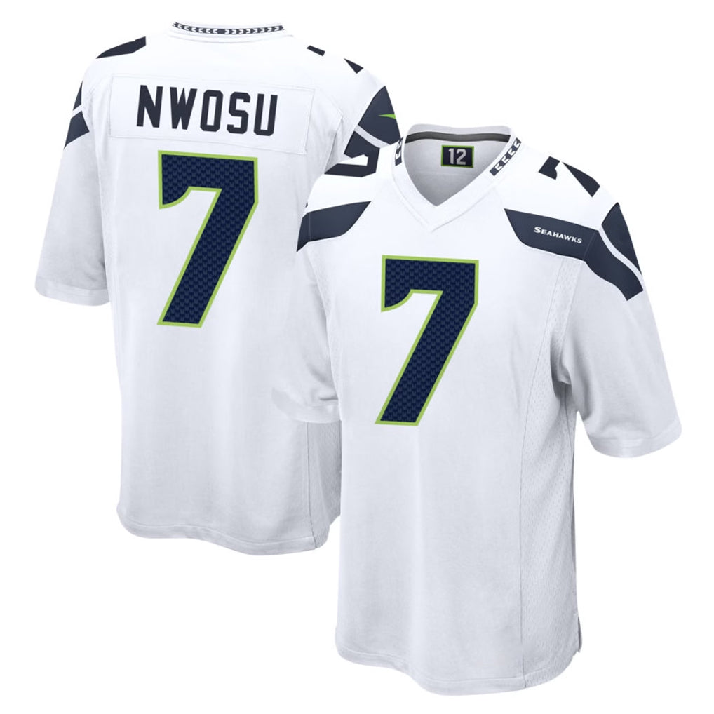 Tuec S.Seahawks #7 Uchenna Nwosu Player White Home Game Stitched Jerseys