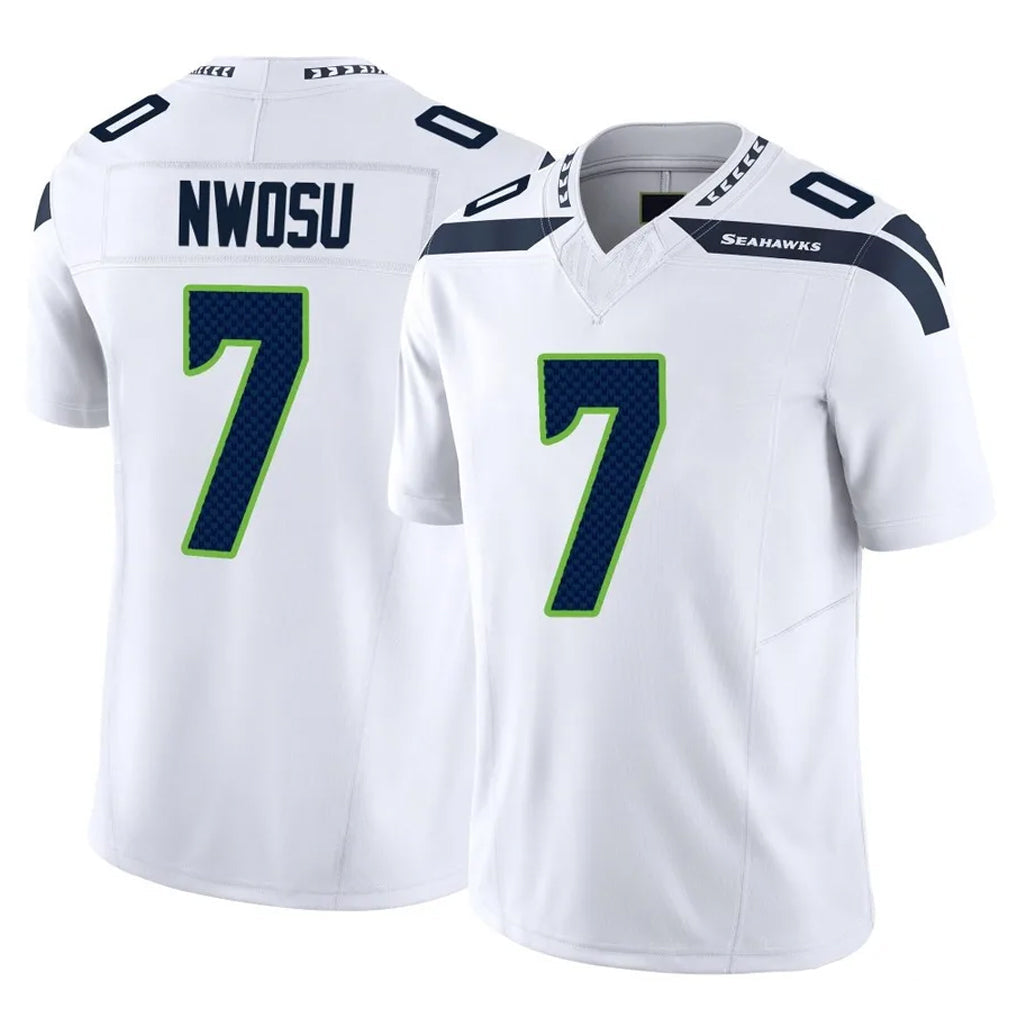 Tuec S.Seahawks #7 Uchenna Nwosu Player White Limited Vapor F.U.S.E. Home Game Stitched Jerseys