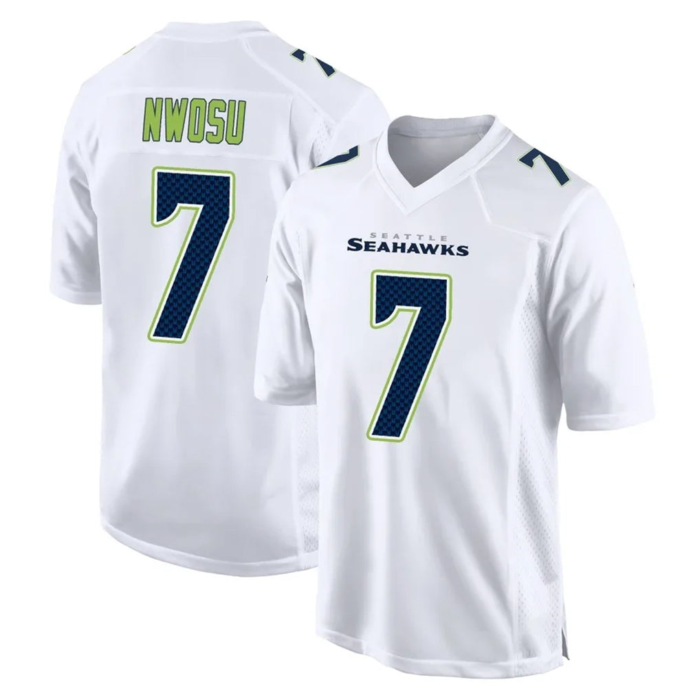 Tuec S.Seahawks #7 Uchenna Nwosu Player White Tundra Fashion Home Game Stitched Jerseys