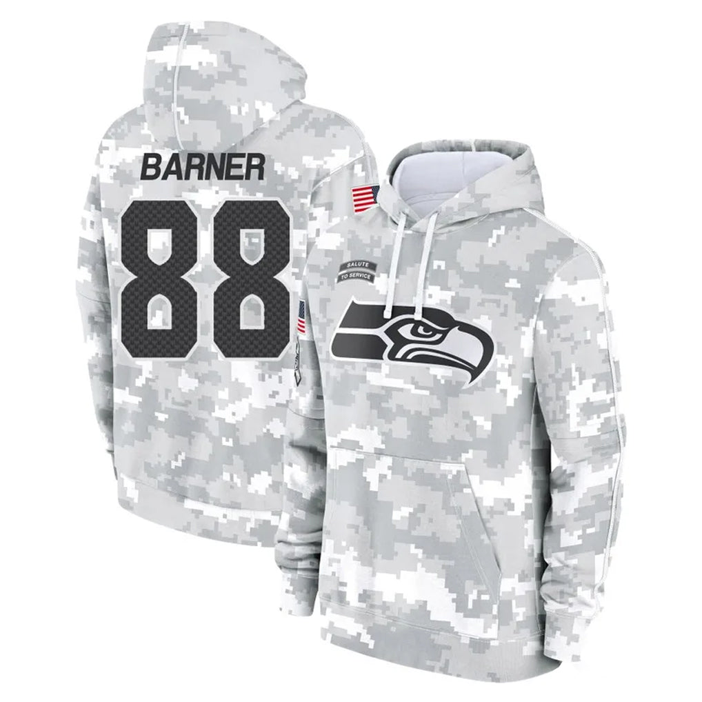 Tuec S.Seahawks #88 AJ Barner Player Arctic Camo Limited Salute to Service Pullover Hoodies Game Stitched Jerseys