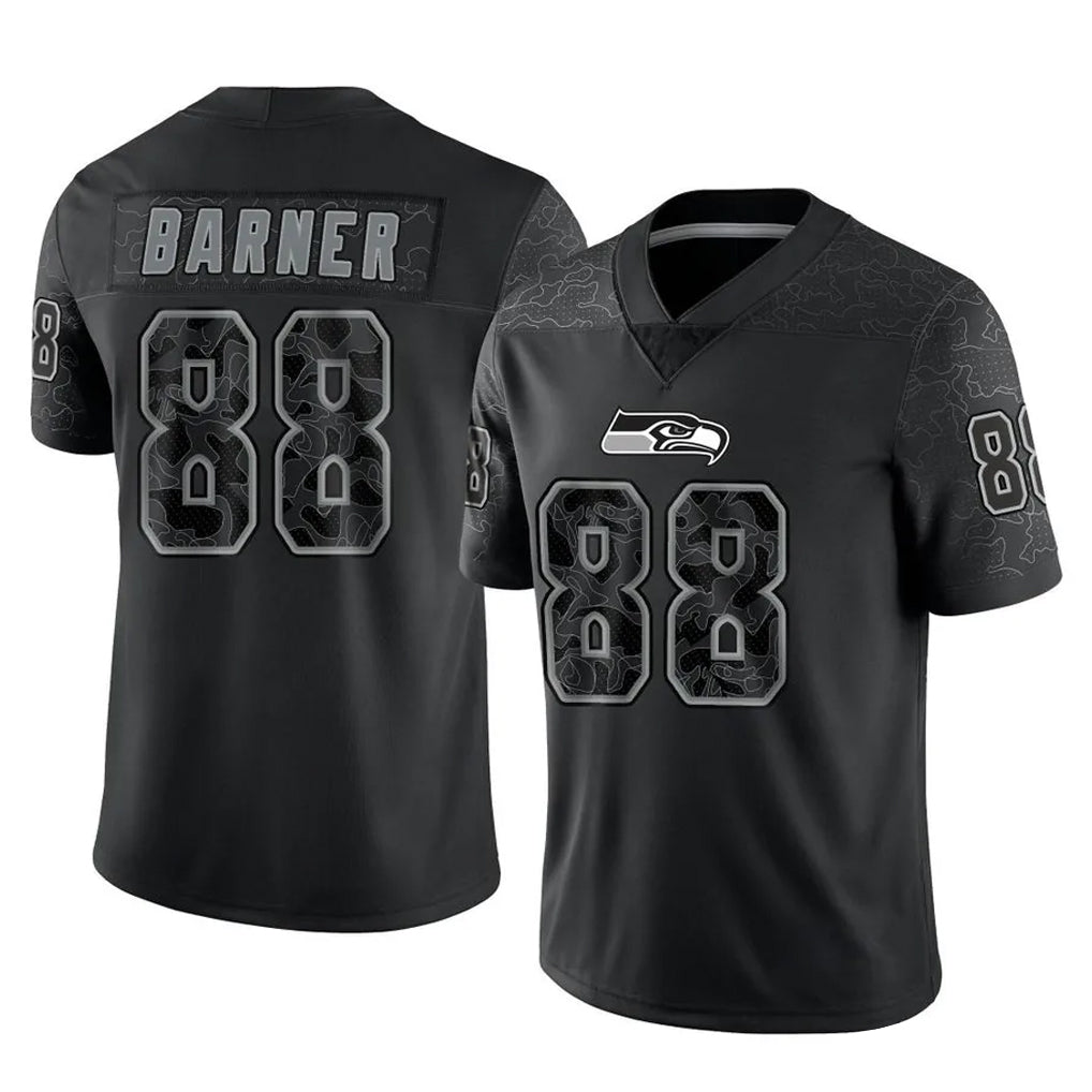 Tuec S.Seahawks #88 AJ Barner Player Black Limited Reflective Home Game Stitched Jerseys