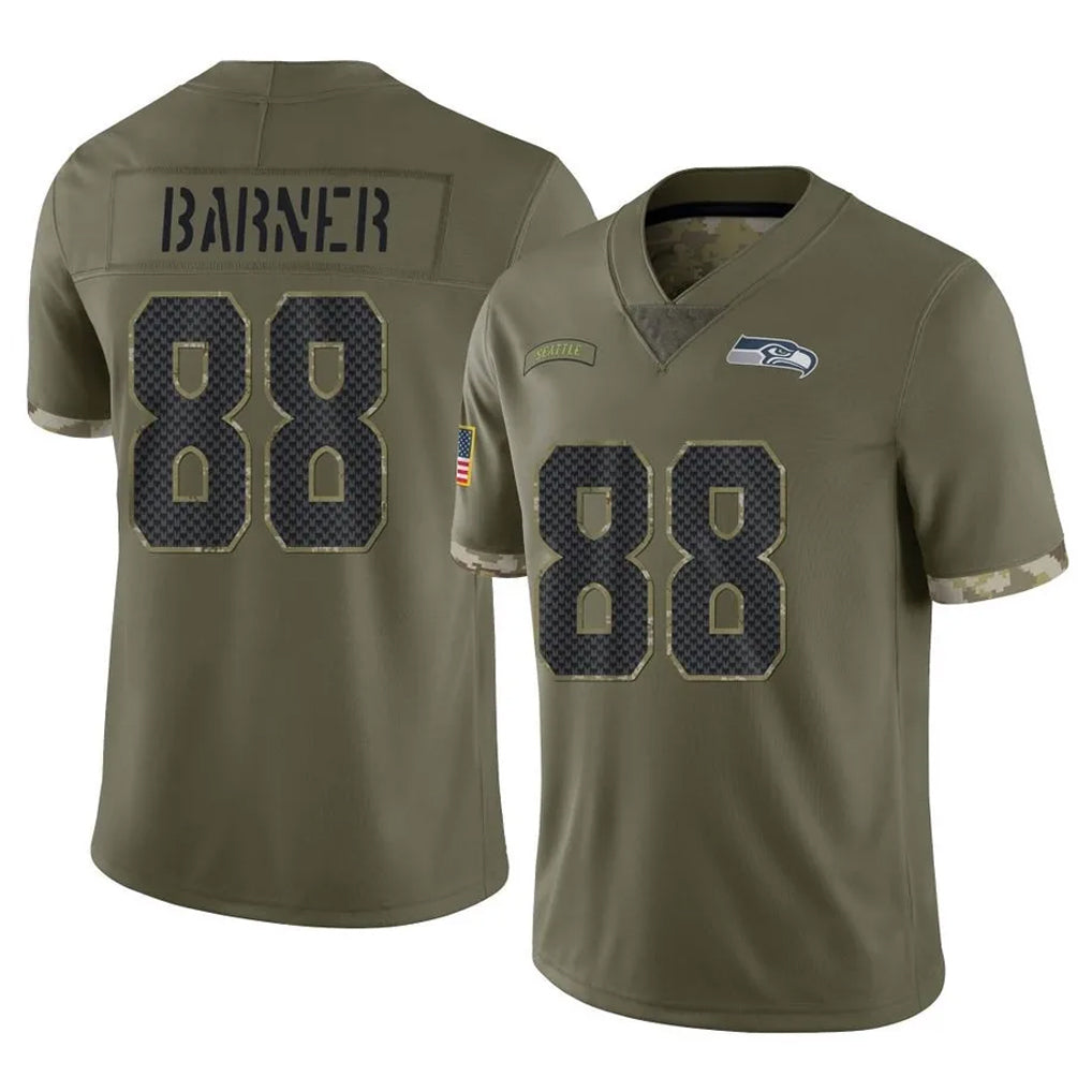 Tuec S.Seahawks #88 AJ Barner Player Olive Limited Salute To Service Home Game Stitched Jerseys
