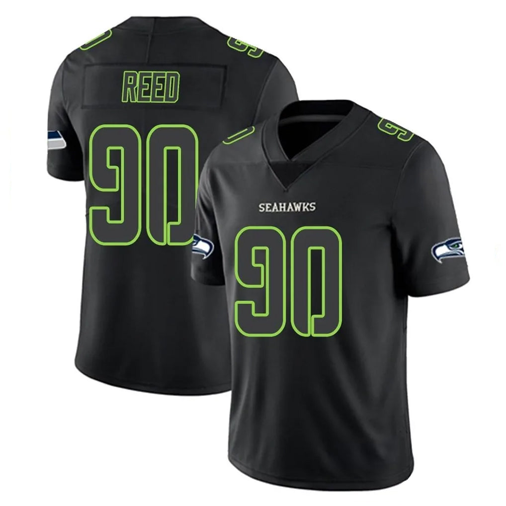 Tuec S.Seahawks #90 Jarran Reed Player Black Impact Limited Home Game Stitched Jerseys
