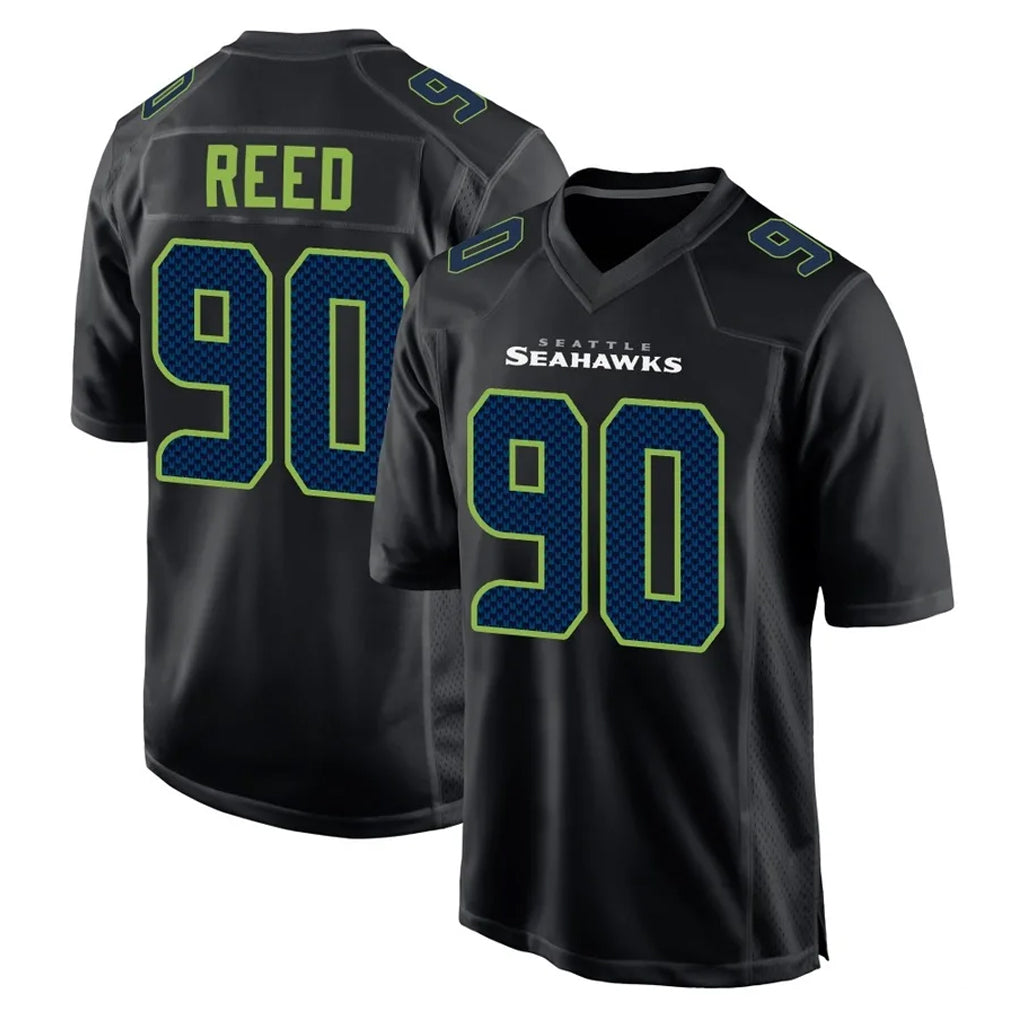 Tuec S.Seahawks #90 Jarran Reed Player Black Limited Fashion Home Game Stitched Jerseys