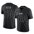 Tuec S.Seahawks #90 Jarran Reed Player Black Limited Reflective Home Game Stitched Jerseys