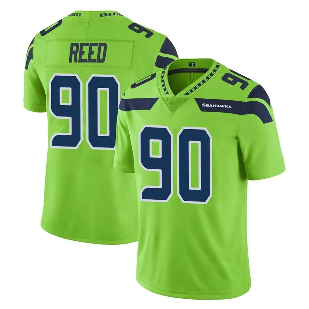Tuec S.Seahawks #90 Jarran Reed Player Green Limited Color Rush Home Game Stitched Jerseys
