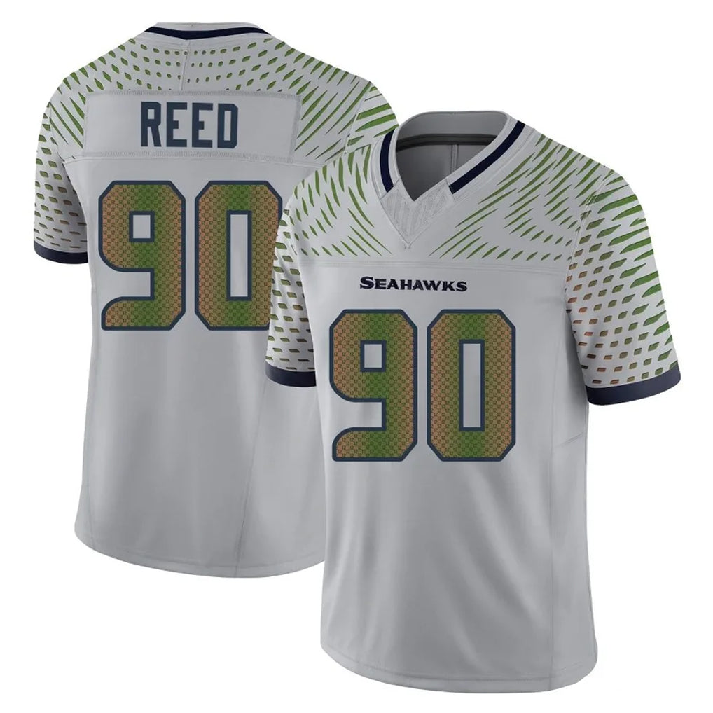 Tuec S.Seahawks #90 Jarran Reed Player Grey Limited 2025 Rivalries Collection Home Game Stitched Jerseys
