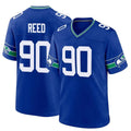 Tuec S.Seahawks #90 Jarran Reed Player Royal Throwback Home Game Stitched Jerseys