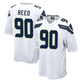 Tuec S.Seahawks #90 Jarran Reed Player White Home Game Stitched Jerseys
