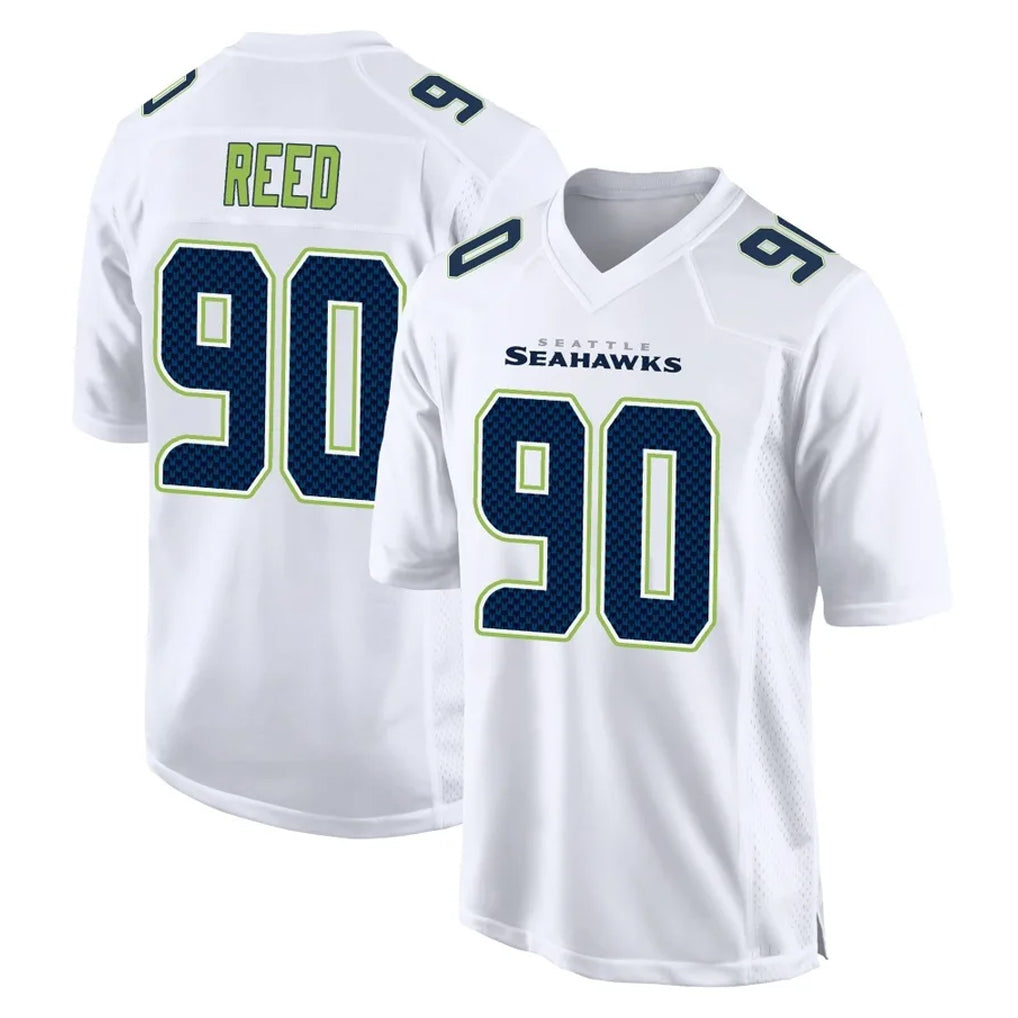 Tuec S.Seahawks #90 Jarran Reed Player White Tundra Fashion Home Game Stitched Jerseys