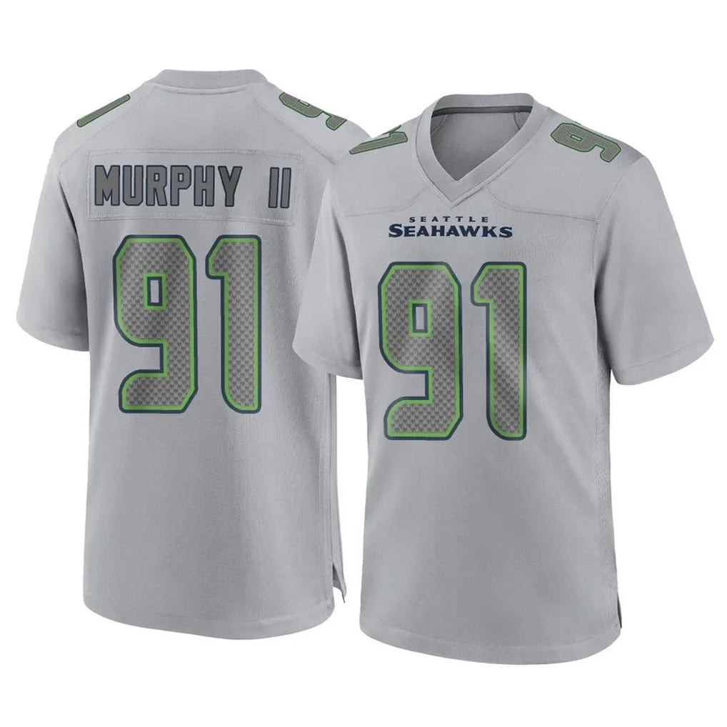 Tuec S.Seahawks #91 Byron Murphy II Player Gray Atmosphere Fashion Home Game Stitched Jerseys