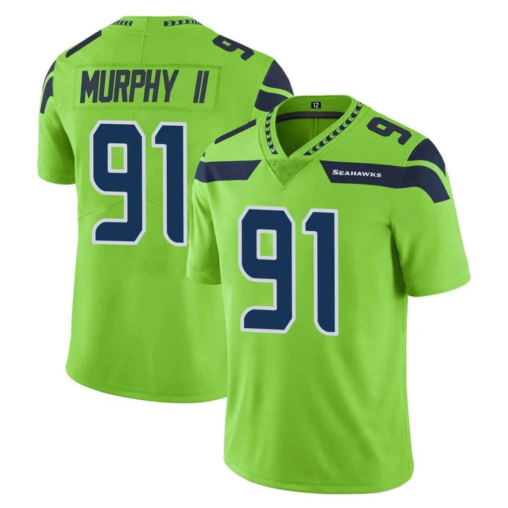 Tuec S.Seahawks #91 Byron Murphy II Player Green Limited Color Rush Home Game Stitched Jerseys