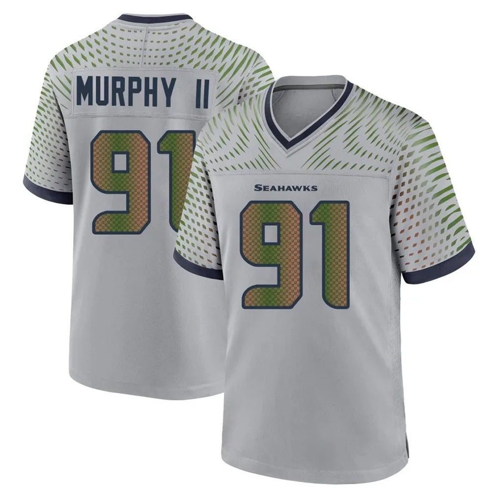Tuec S.Seahawks #91 Byron Murphy II Player Grey 2025 Rivalries Collection Home Game Stitched Jerseys
