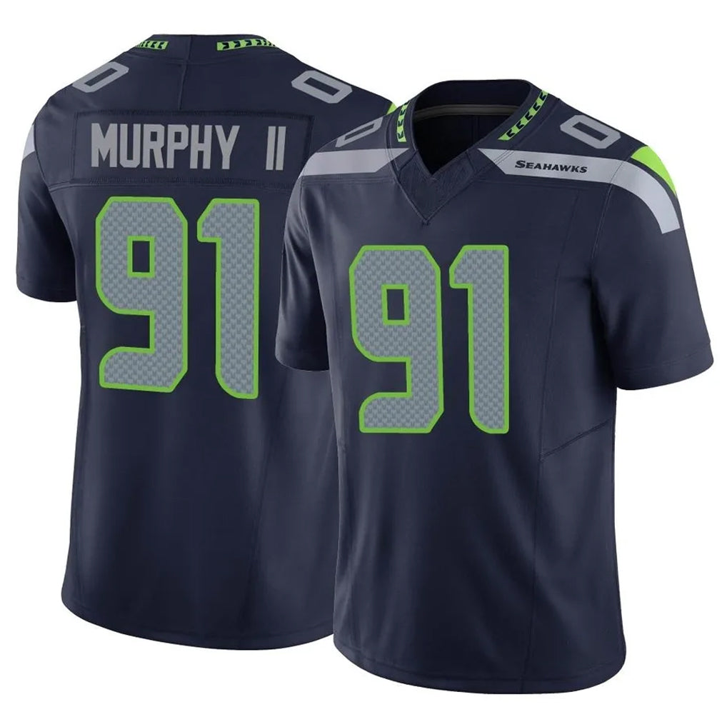 Tuec S.Seahawks #91 Byron Murphy II Player Navy Limited Vapor F.U.S.E. Home Game Stitched Jerseys